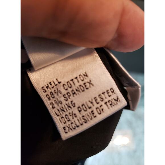 Talbots A-Line Skirt Womens Size 2 Petites Black Geometric Stretch Cotton Sequin - Picture 6 of 11